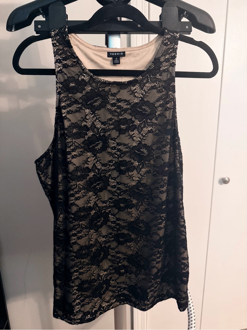 Torrid Black Lace Overlay Camisole with Nude Lining